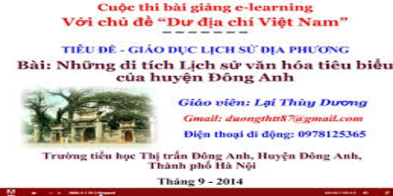Bài Giảng E-learning Dư Địa Chí -Đông Anh